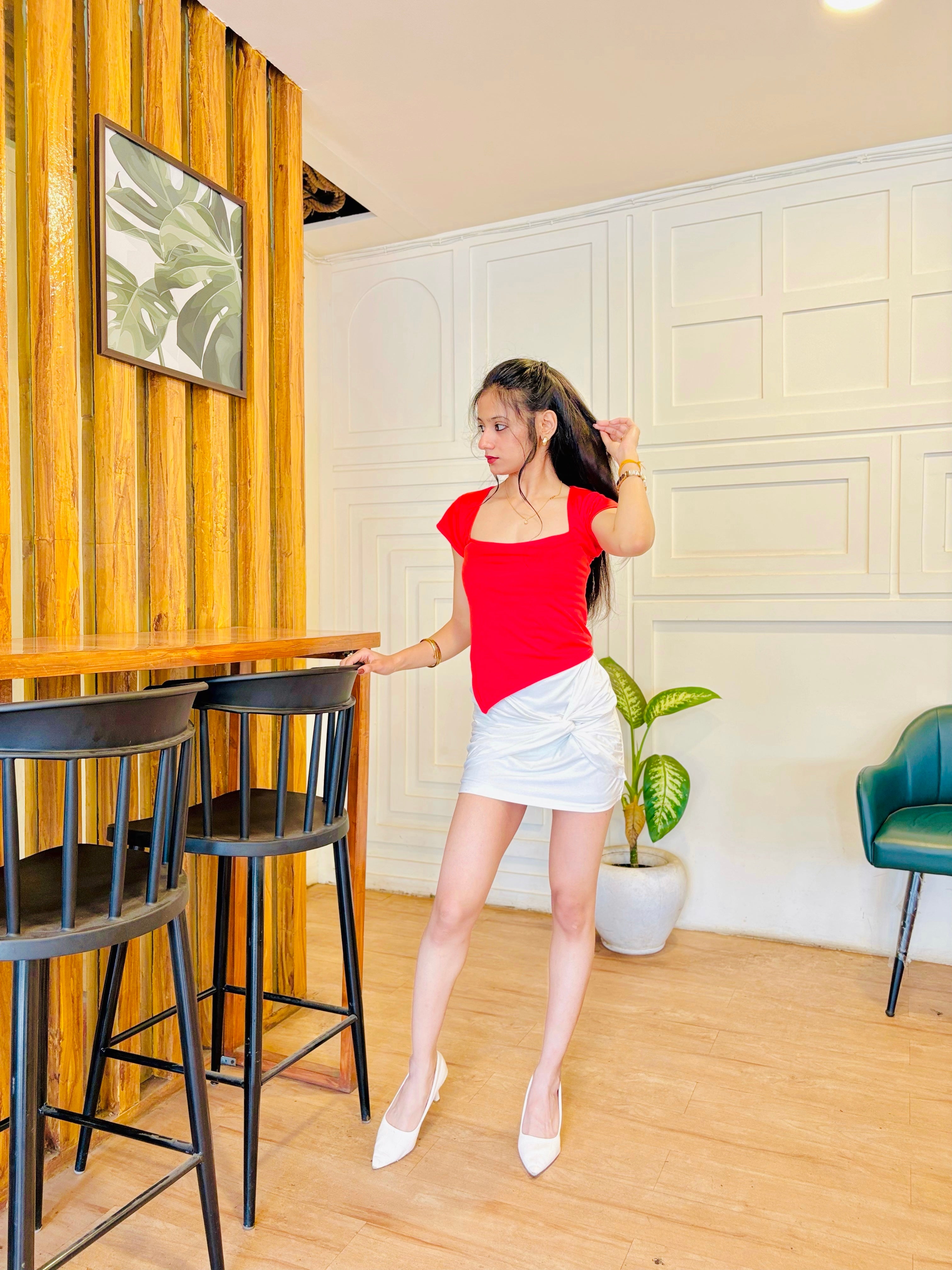 Red & white Co-ord set