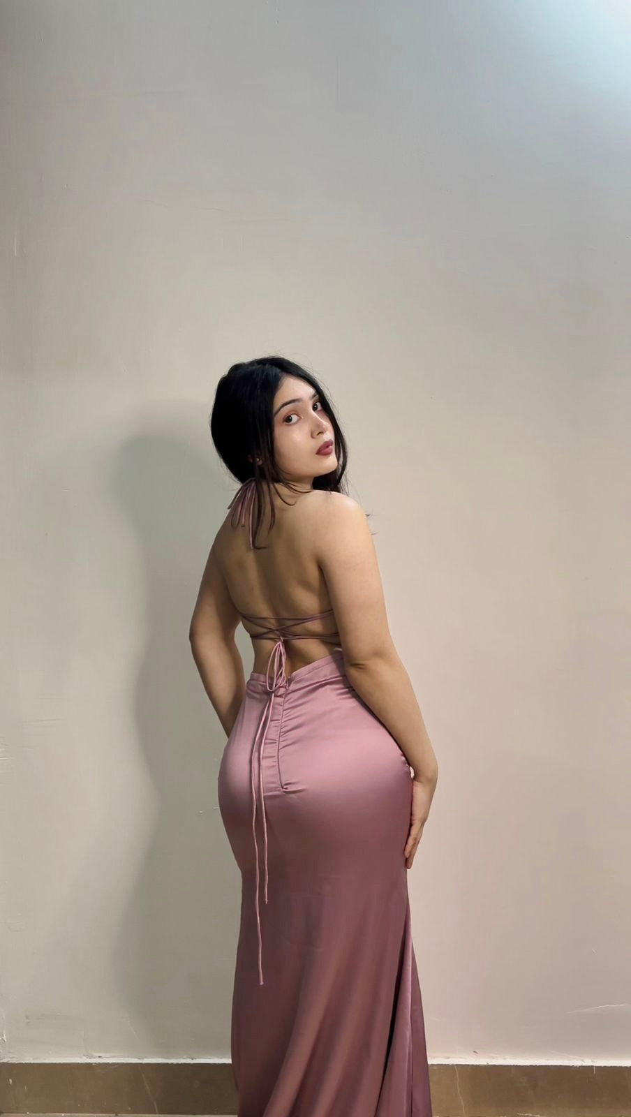 satin flower dress.