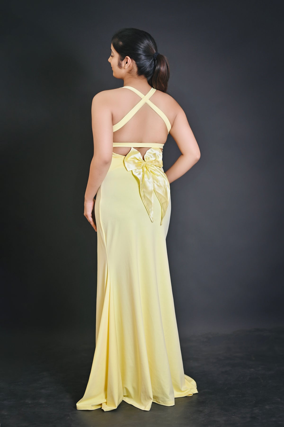 Criss Cross Backless Bow Gown. Blewsy Criss Cross Backless Bow Gown. Blewsy