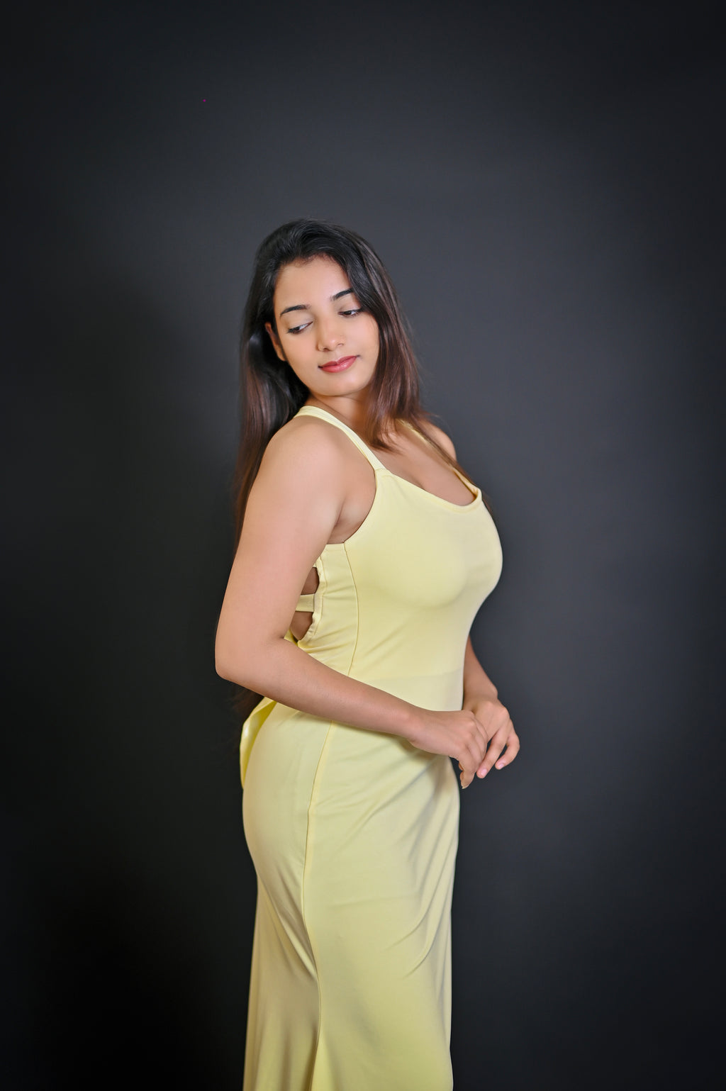 Criss Cross Backless Bow Gown.