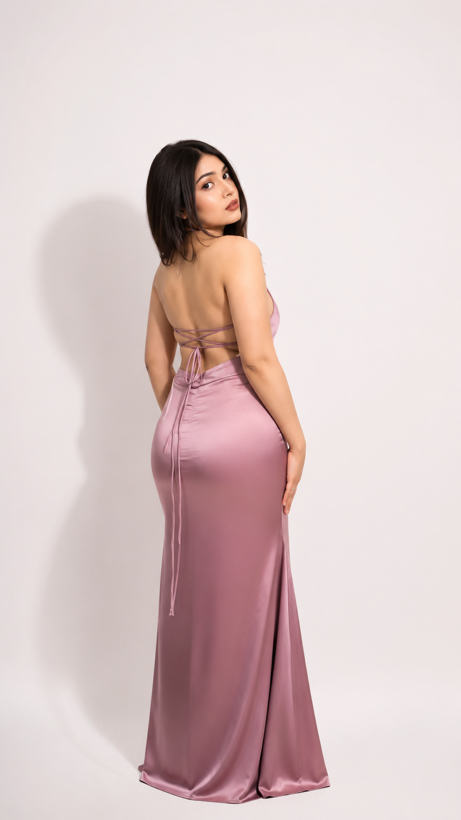 satin flower dress.